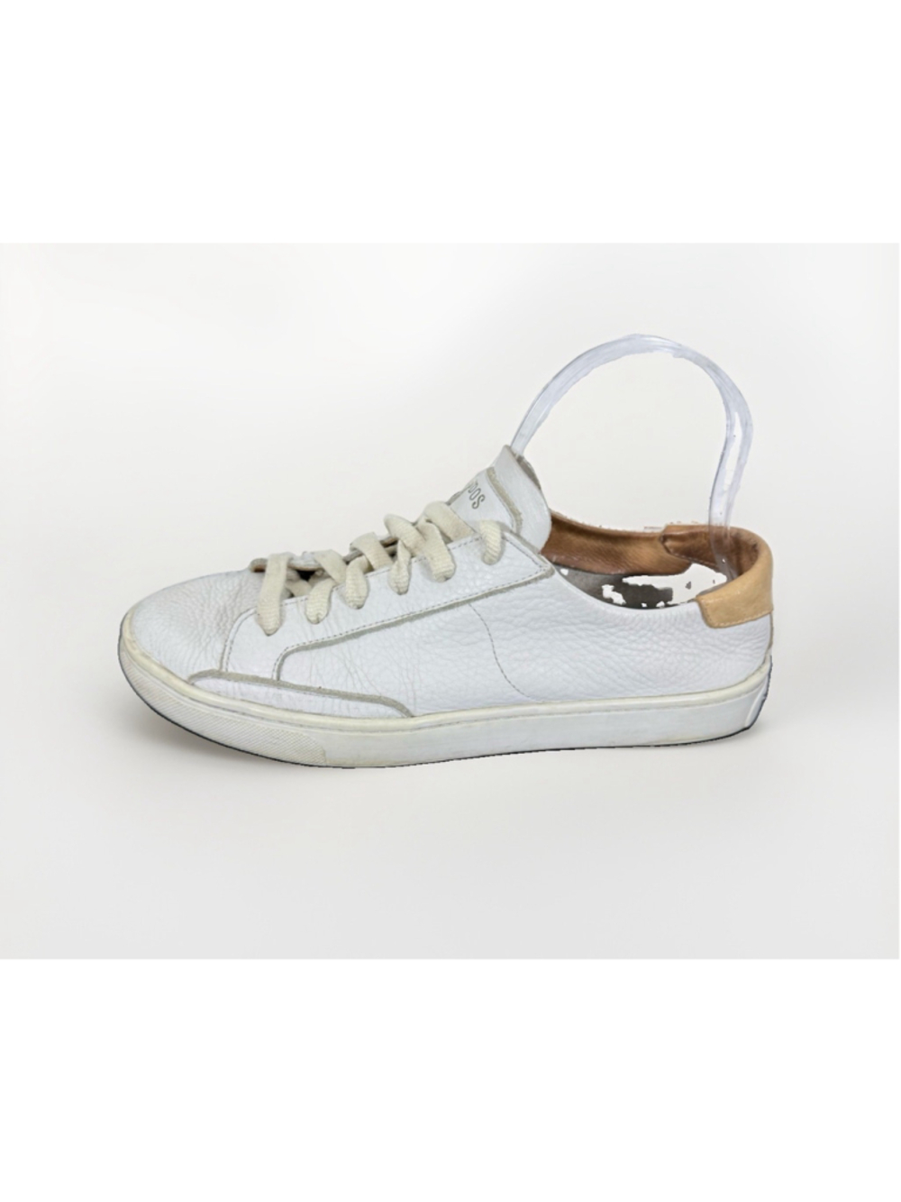 Soludos Ibiza Classic Womens Sneakers 8.5 Oasis White Tumbled Leather Preppy